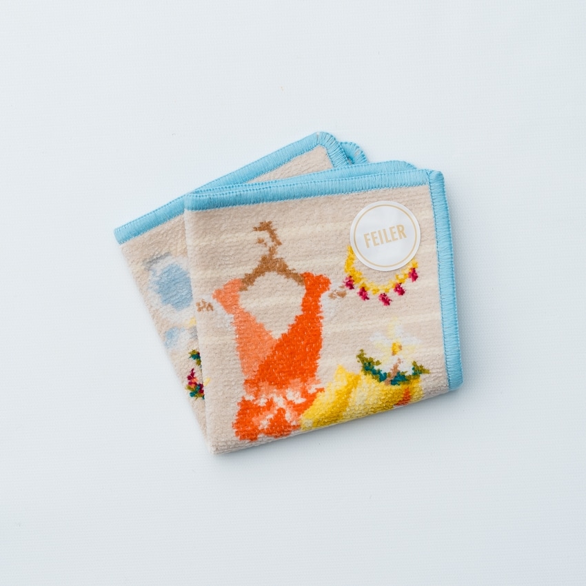 FEILER「ISETAN HANEDA SHOPPING ベージュ/ターコイズ」 ベージュ/ターコイズ