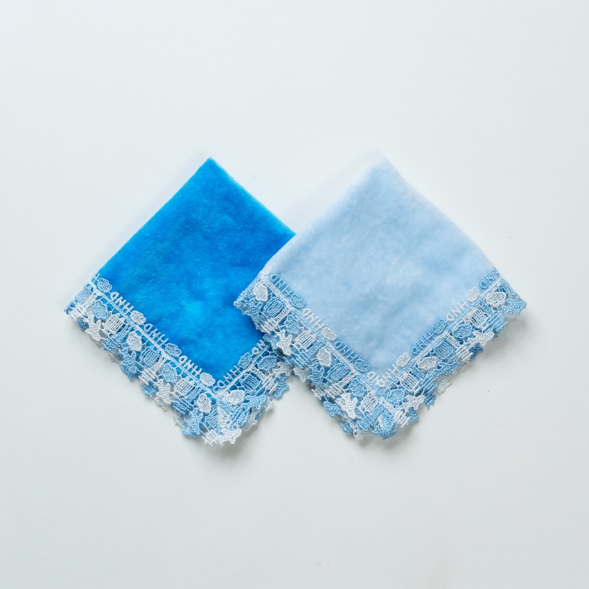 近沢レース店「羽田空港限定タオルハンカチ(HND/アクアブルー)」(HND