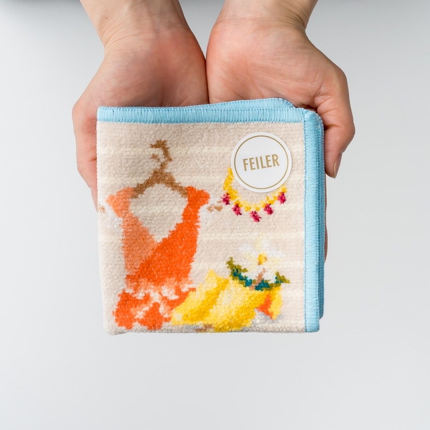 FEILER「ISETAN HANEDA SHOPPING ベージュ/ターコイズ」 ベージュ/ターコイズ