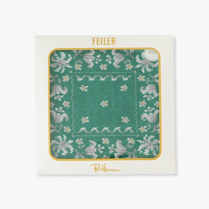 Ron Herman FEILER パームツリーバンダナタオルハンカチ ホワイト FEILER パームツリー バンダナ タオルハンカチ: HANEDA Shopping