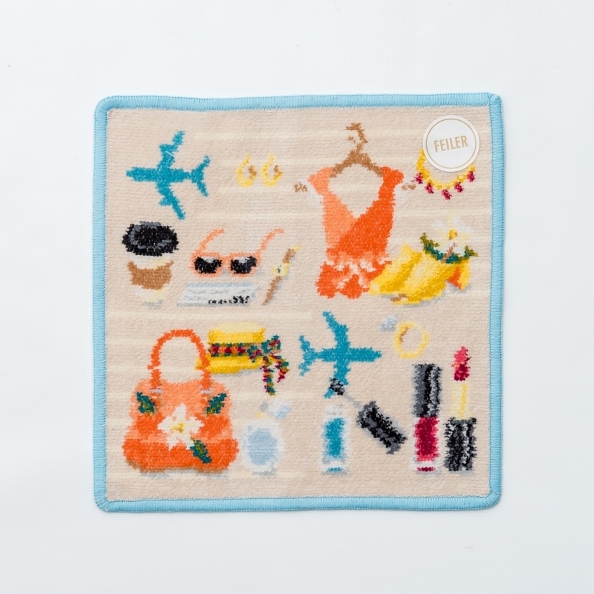 FEILER「ISETAN HANEDA SHOPPING ベージュ/ターコイズ」 ベージュ/ターコイズ