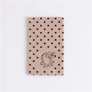 鳥獣戯画小紋 豆絞り ベージュ