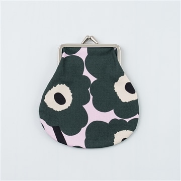 Mini Unikko Pieni Kukkaro がま口ポーチ (ピンク×ブラック)