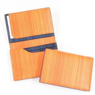 通しマチ名刺入れ　オレンジ×ネイビー