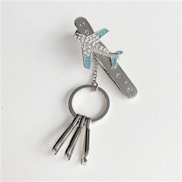 飛行機　Bagキークリップ(ブルー）