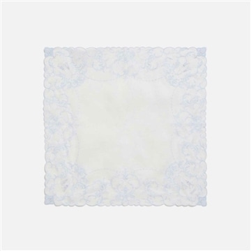 刺繍ハンカチーフ　ブルー