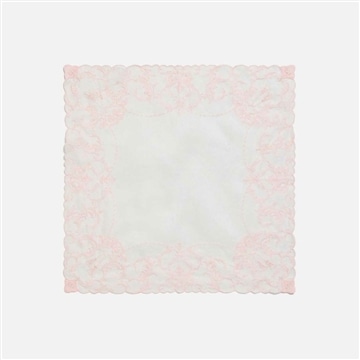 刺繍ハンカチーフ　ピンク