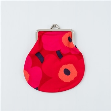 Mini Unikko Pieni Kukkaro がま口ポーチ (レッド×レッド)