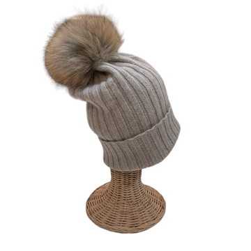 モンゴル100%カシミアハット オーガニックウォームグレ―/1000番