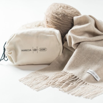 HANEDA X GOBI　オリジナルストール（厚手）　オーガニックウォームグレー/1000番