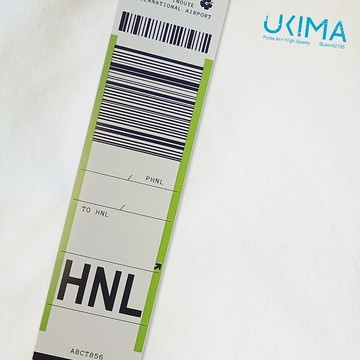 エアラインバゲージクレームタグステッカー「ホノルル」