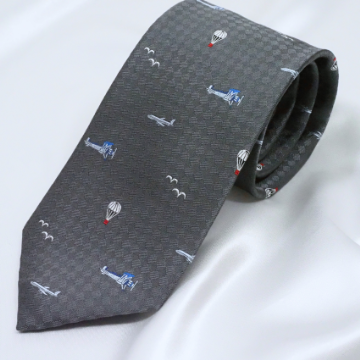HNDオリジナルネクタイ<クレスト/グレー>