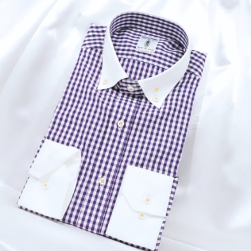 HNDオリジナルシャツ<衿シルエット刺繍/紫M>