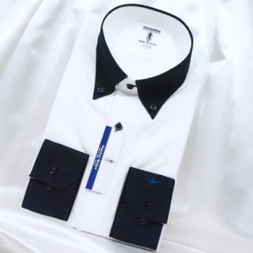 HNDオリジナルシャツ<カフスシルエット刺繍/白M>