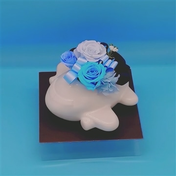 飛行機プリザーブドフラワー（ブルー系）