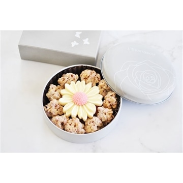 ガーベラクランチホワイトチョコ（缶）