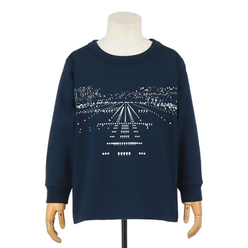 長袖Tシャツ「LANDING」（ランディング）羽田限定カラーネイビー　6Aサイズ（100-110cm）