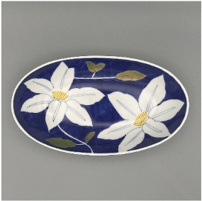 鉄仙花楕円カレー皿 1個入