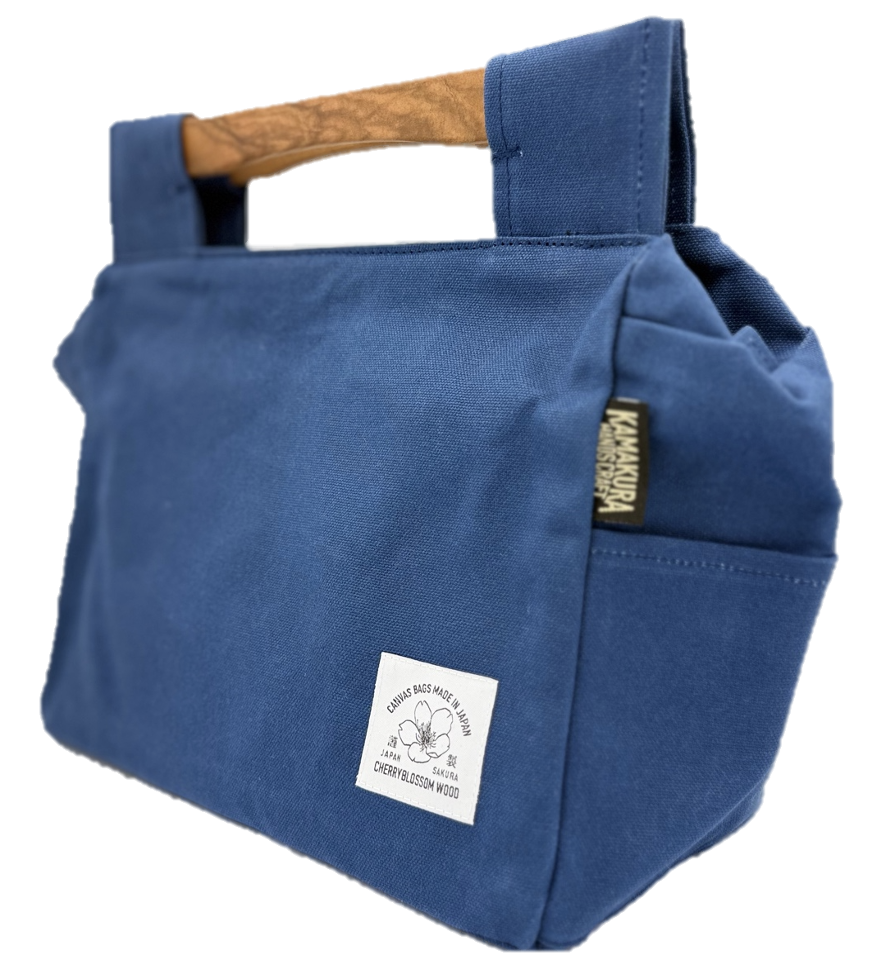 桜岡持ちファスナーバッグ インディゴ インディゴ