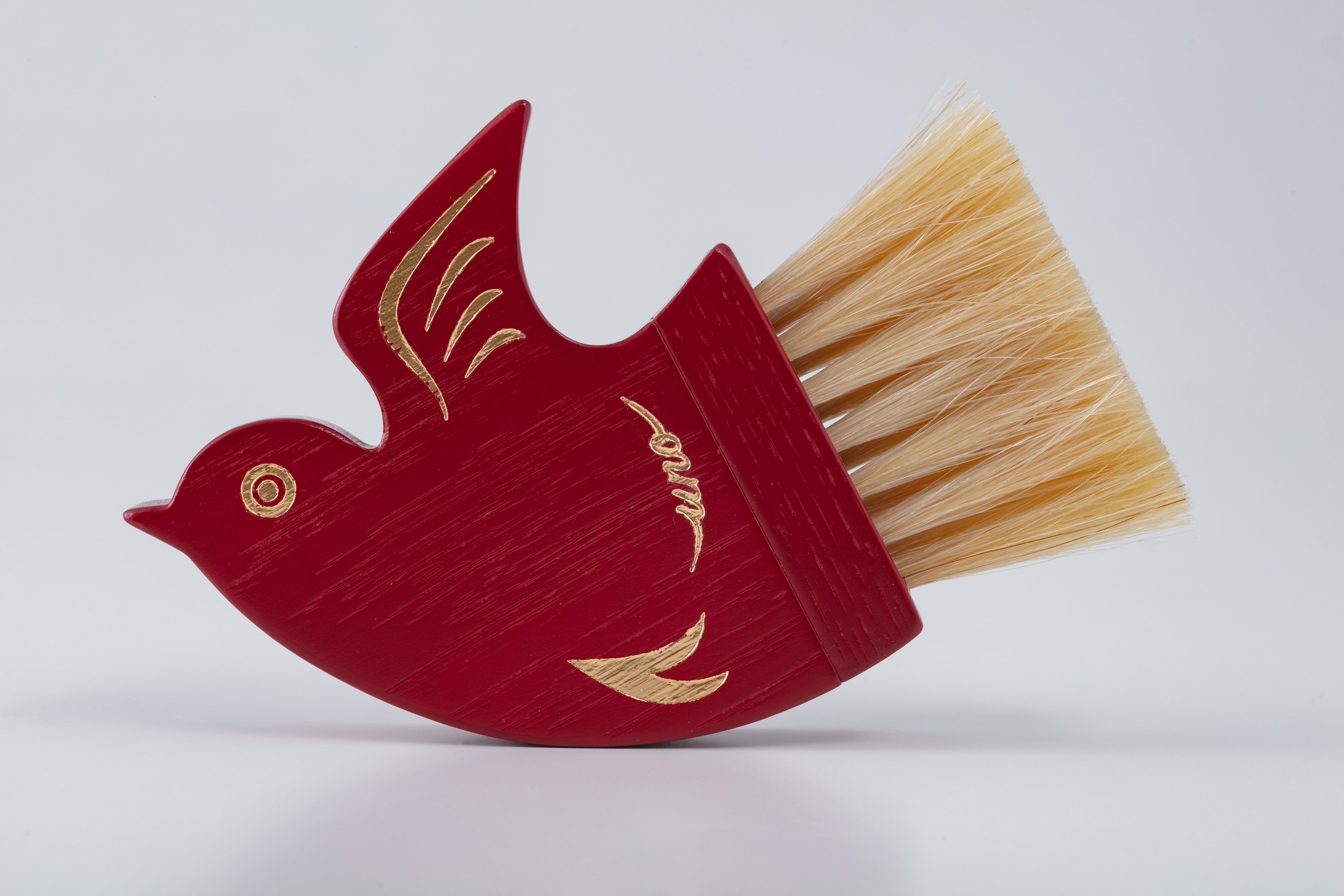 >千鳥ブラシ 赤×金