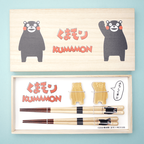 くまモン　箸・箸置きセット　桐箱入り