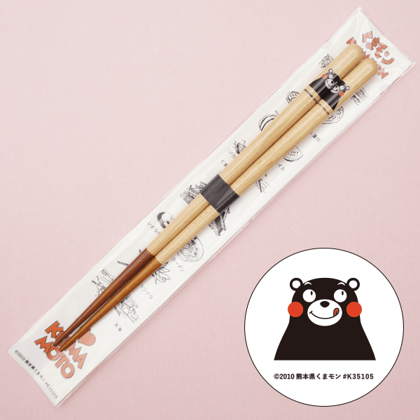 箸先漆太箸 上半身くまモン　 21.5cm