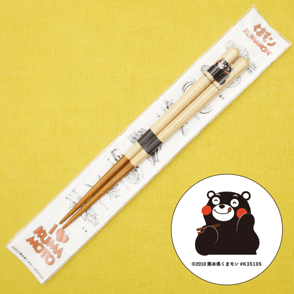 箸先漆太箸 上半身くまモン　 18cm