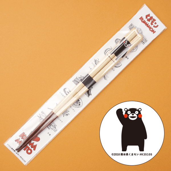 箸先漆太箸 直立くまモン　21.5cm