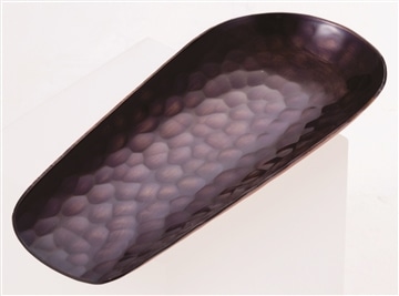 新光金属　純銅紫被仕上げ 鎚目茶箕