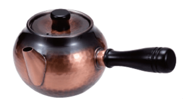 新光金属　純銅赤銅仕上げ 鎚目急須(横手)