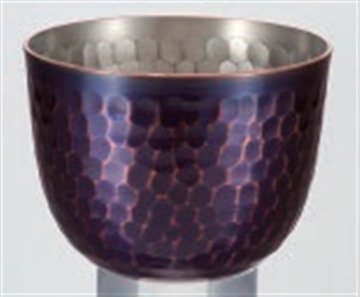 新光金属　純銅紫被仕上げ 鎚目ぐい呑み80ml