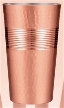 新光金属　純銅素銅仕上げ 鎚目ﾗｲﾝﾀﾝﾌﾞﾗｰ(中) 350ml