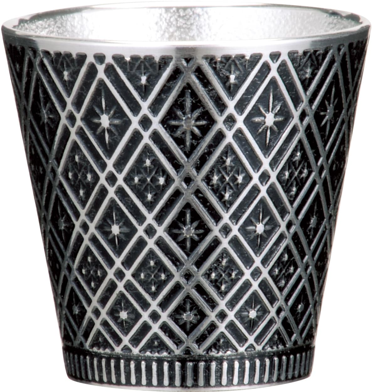 大阪錫器 ぐい呑　群星　黒