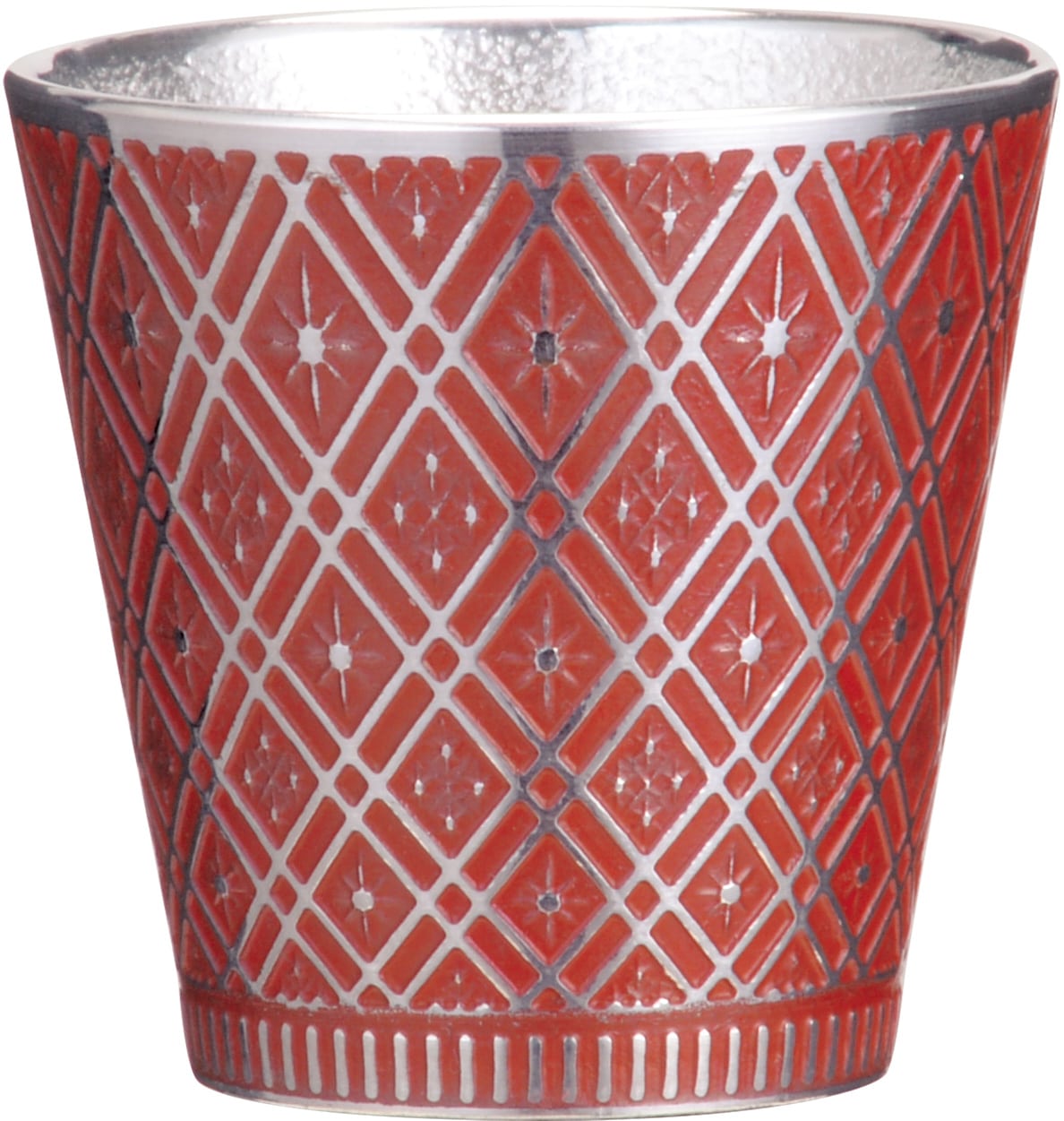 大阪錫器 ぐい呑　群星　赤