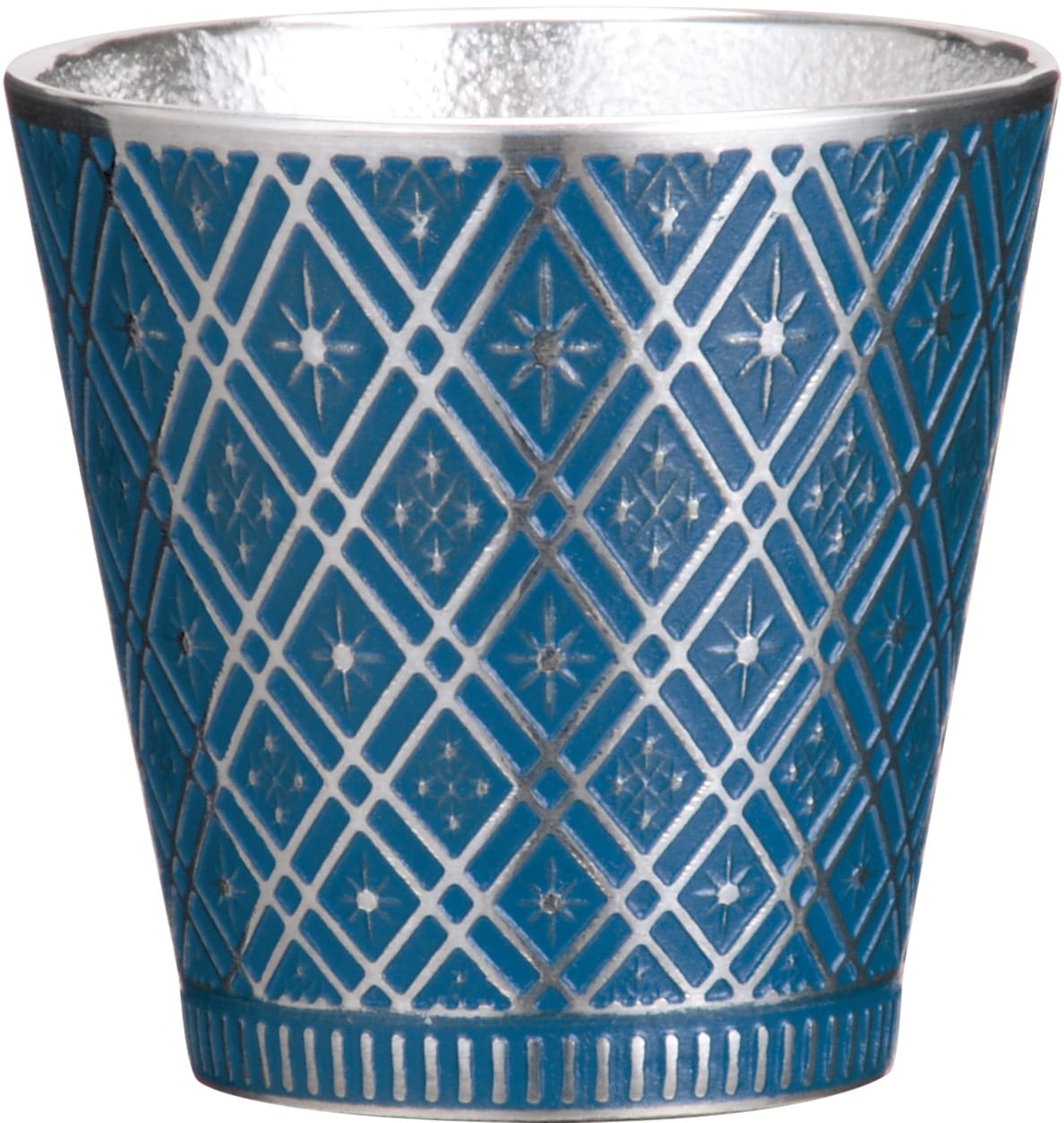 大阪錫器 ぐい呑　群星　青