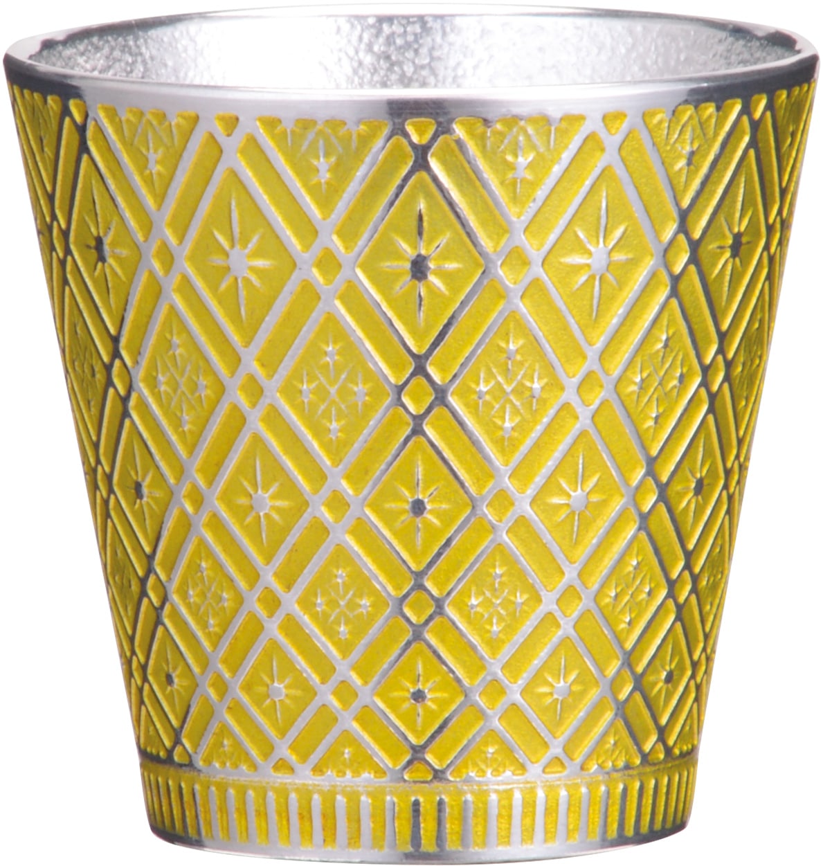 大阪錫器 ぐい呑　群星　黄