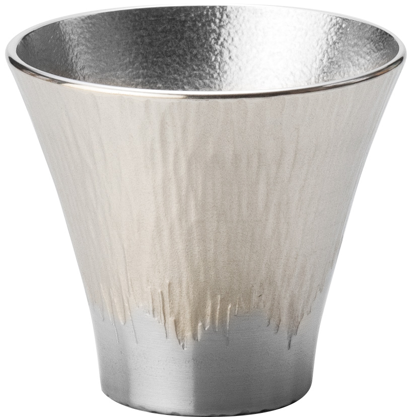 大阪錫器 　ぐい呑　富士山　白