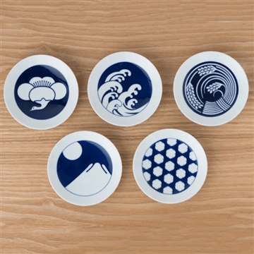 KOMON豆皿5枚ｾｯﾄ 季節紋