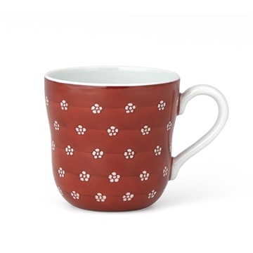 源右衛門窯　赤絵梅地紋　マグカップ