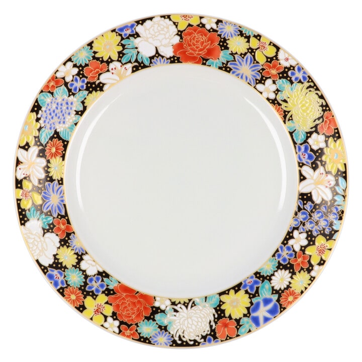 九谷焼 青郊窯　KUTANI DESSERT PLATE 花詰