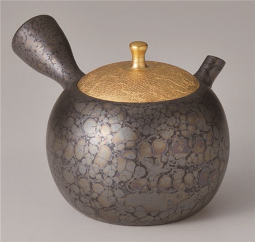 常滑焼 昭龍　丸型天目雅蓋急須