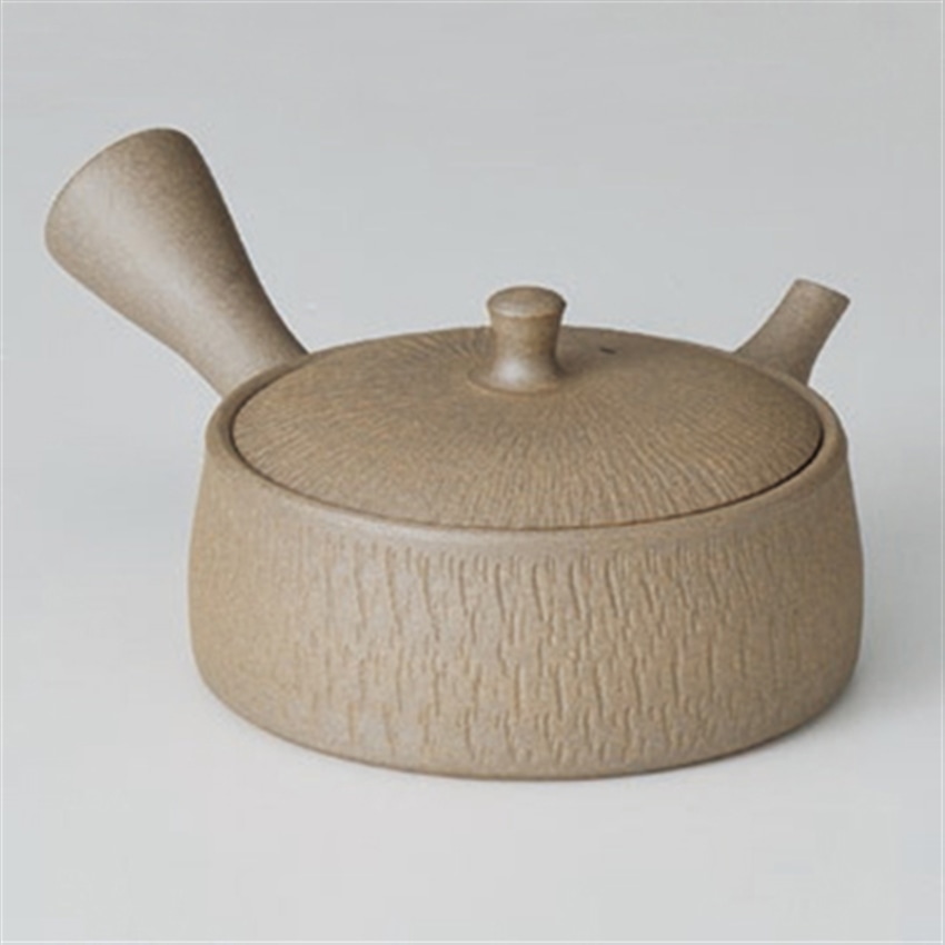 常滑焼 玉光　焼〆切立飛びカンナ急須