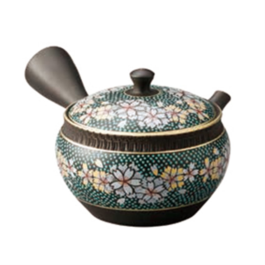 常滑焼 玉光　青粒桜急須