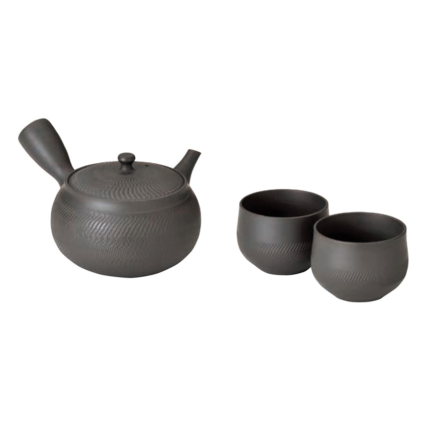 常滑焼 陶仙　黒ビリ３点セット