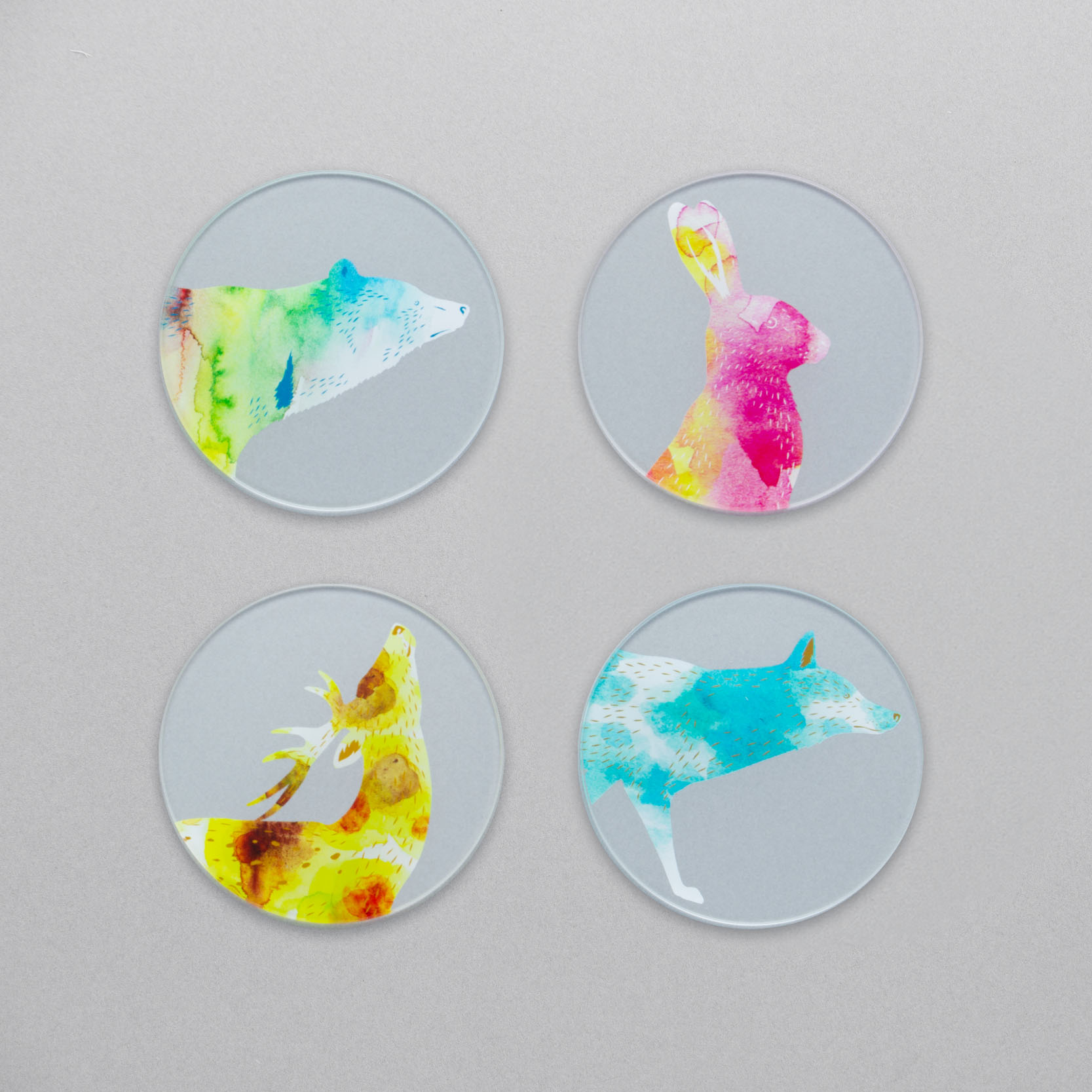 toumei 切り絵コースター 4枚セット