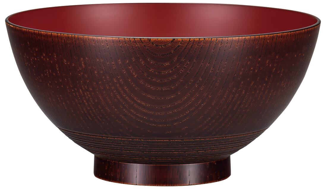 欅 麺椀（溜内朱塗）