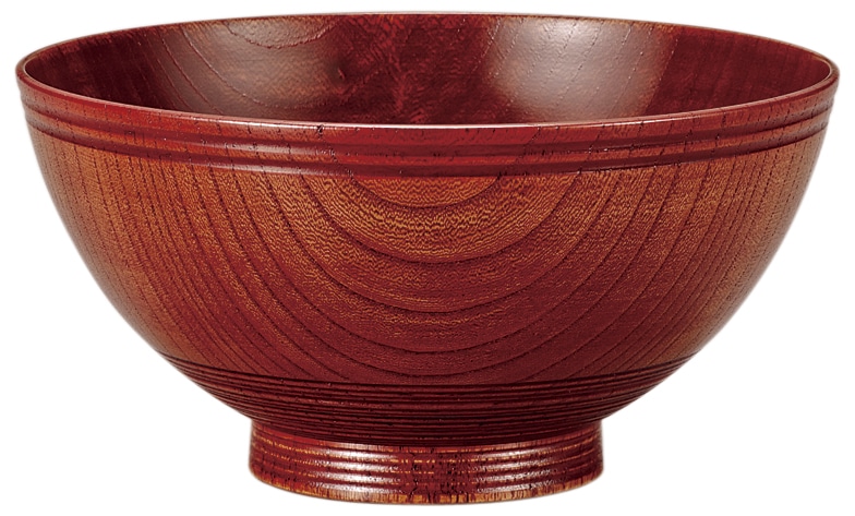 欅 麺椀（朱摺漆仕上）