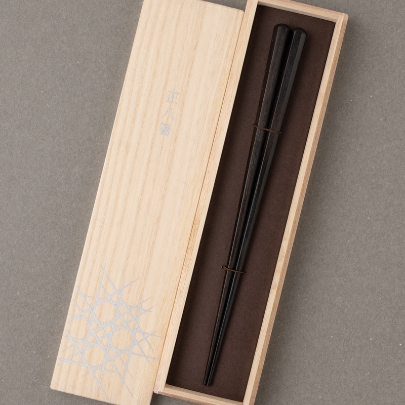 正八箸黒檀 23.5cm