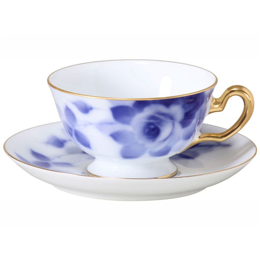 大倉陶園　ブルーローズ　ティー･コーヒー碗皿