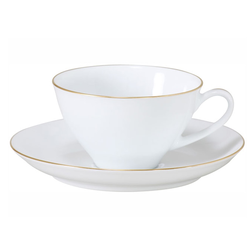 大倉陶園　ゴールドラインクープシェープ　ティー･コーヒー碗皿